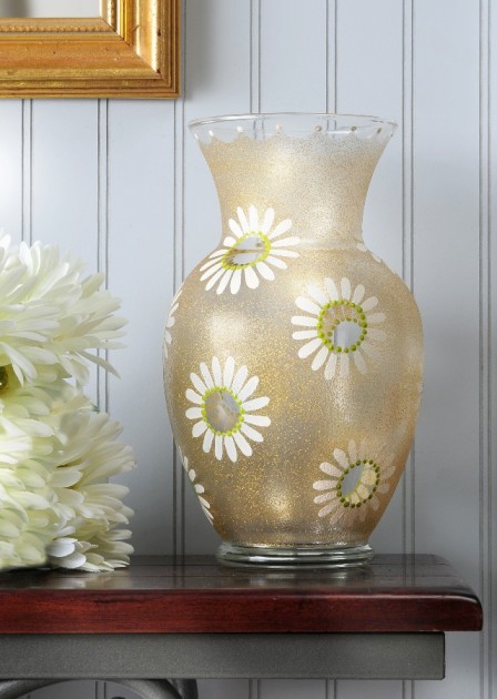 Extreme Glitter Gold Glass Vase